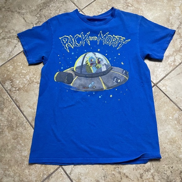 Rick and Morty Adult Swim Cartoon Network Blue Graphic‎ T Shirt Small - Picture 1 of 5